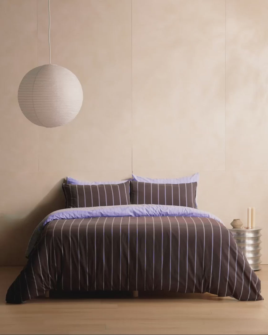 Versa Duvet Cover - Chocolate & Mist