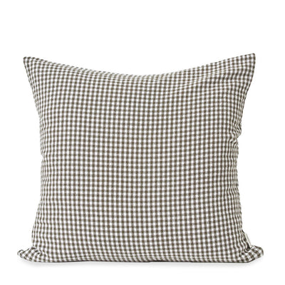 Gingham Cushion Cover - Olive