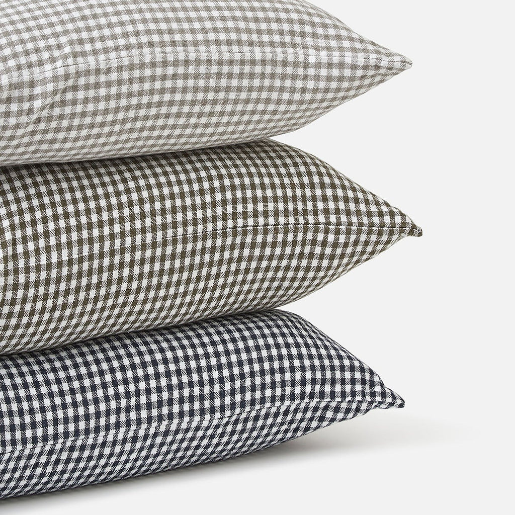Gingham Cushion Cover - Olive
