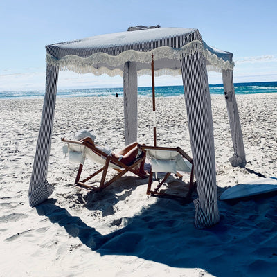 Paper Plane - Business & Pleasure - Premium Beach Cabana - Navy Stripe