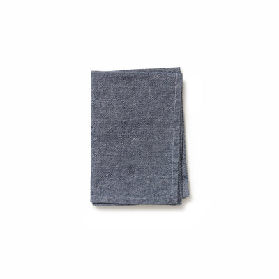 Washed Cotton Tea Towel - Navy