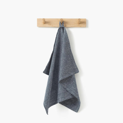 Washed Cotton Tea Towel - Navy
