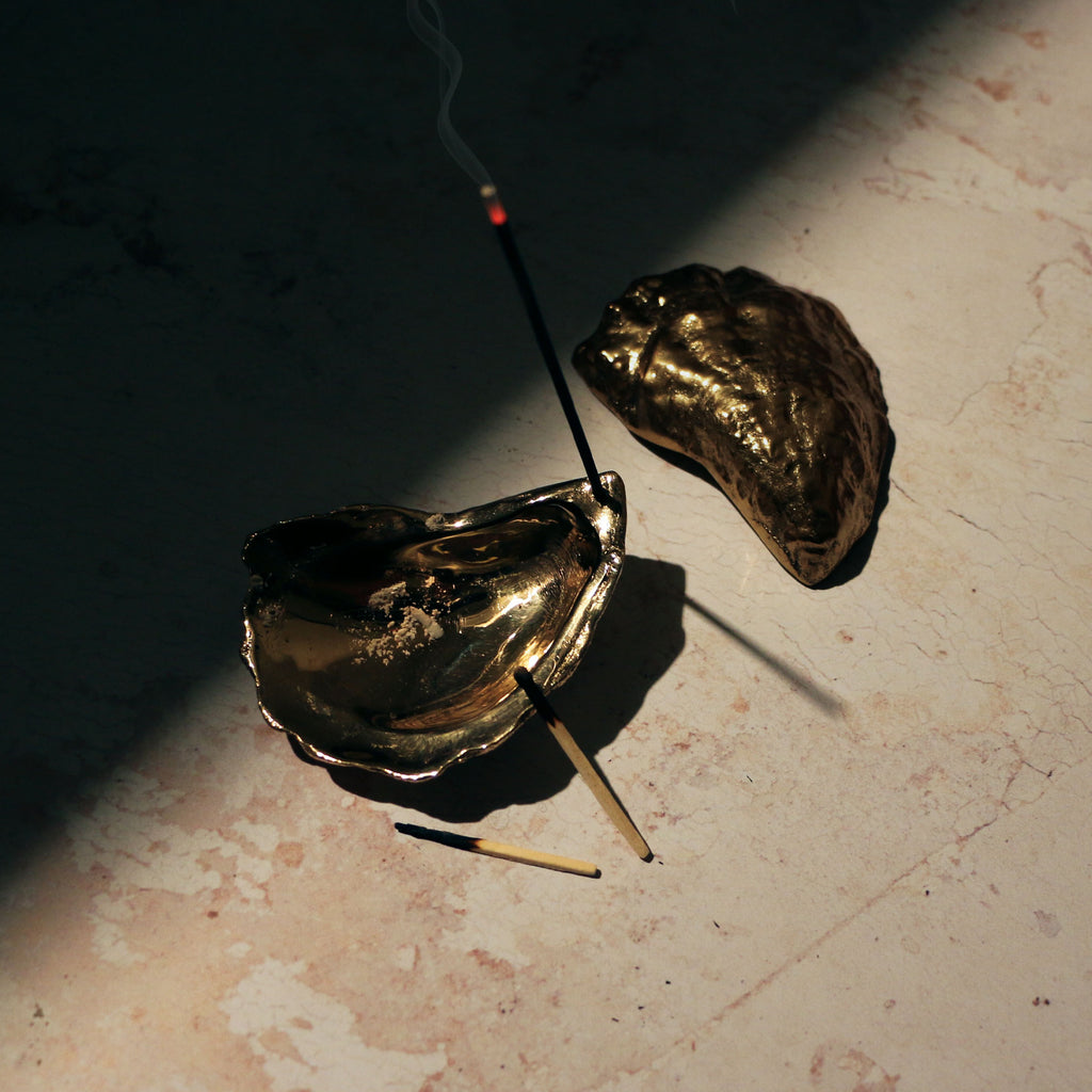 Brass Oyster Incense Holder