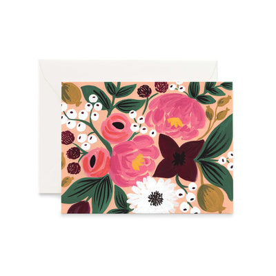 Card - Peach Botanical Blossoms