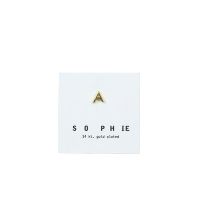 Sophie - Little Letter Earrings - Gold