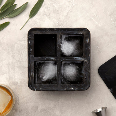 Silicone Ice Cube Tray -  Marble Black / Extra Large - Mt Maunganui Store - Paper Plane - NZ Stockist