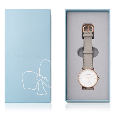 Classic Watch - Rose Gold / Grey Leather