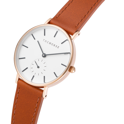 The Horse - Classic - Rose Gold / Walnut Leather