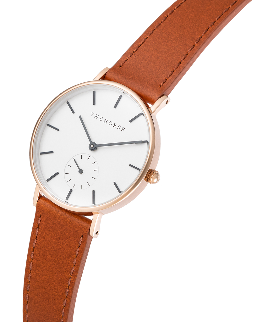 The Horse - Classic - Rose Gold / Walnut Leather